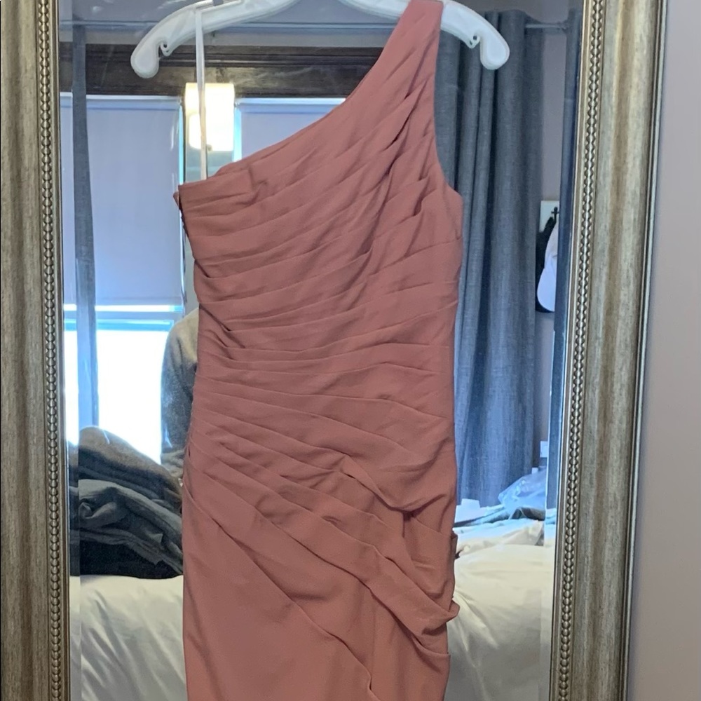 NWT dusty pink barijay full length dress
